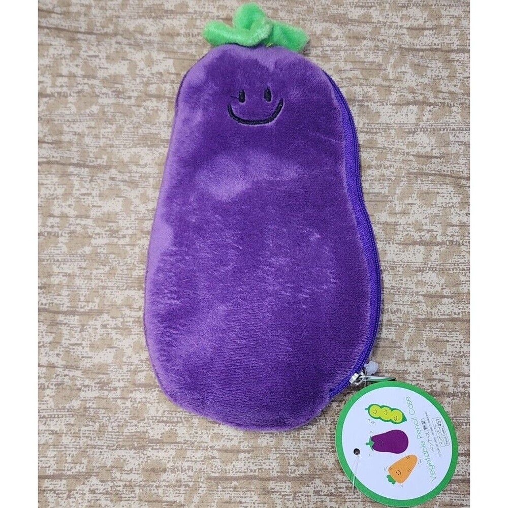 NWT Eggplant veggie pencil case